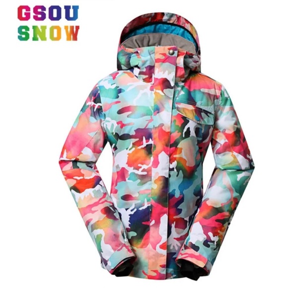 GSou Snow Kid's Colorful Spots Winter Snowboard Jacket Medium - Picture 1 of 8